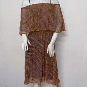 Ella Moss Anthropologie Silk Ruffle Midi Dress M‎